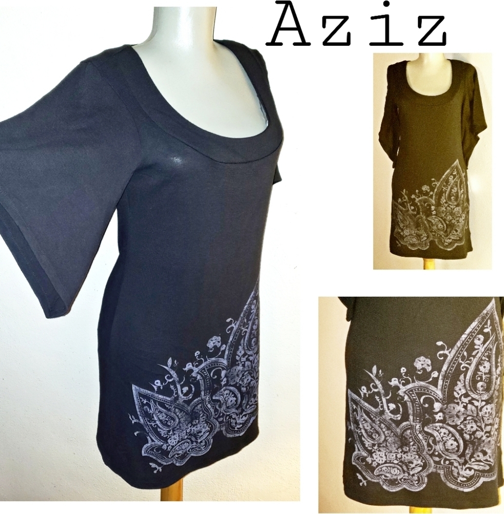 Aziz short sleeve knit sweater dress. Sz Sm